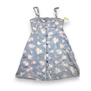 NWT Bongo Juniors Chambray Floral Button Front Sundress Size Medium